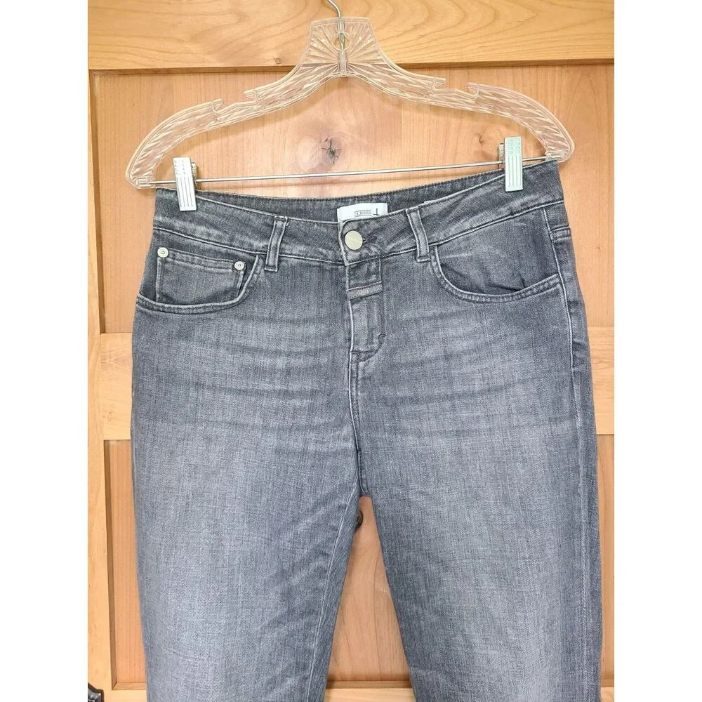 Closed Gray‎ Skinny Jeans Sz 8 Stretch Mid Rise Made in Italy Minimalist Basic